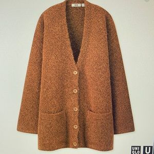 UNIQLO U FW2019 WOOL BLEND BOUCLE KNIT COAT
